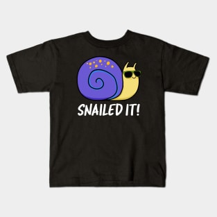 Snailed It Cute Snail Pun Kids T-Shirt